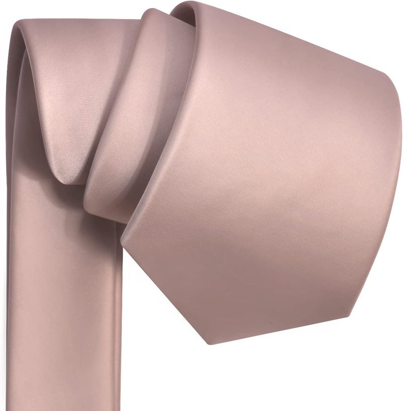 Branduce 3.15"（8cm） Mens Solid Satin Tie Pure Color Necktie + Gift Box - Image 3